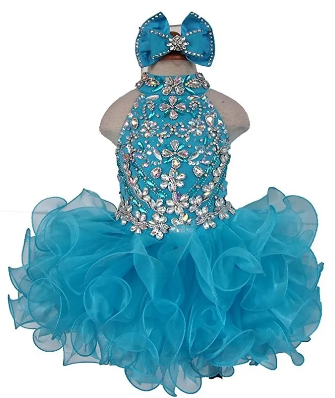 Little Princess/Baby/ Child Glitz Cupcake Pageant Dress with Hair Bow