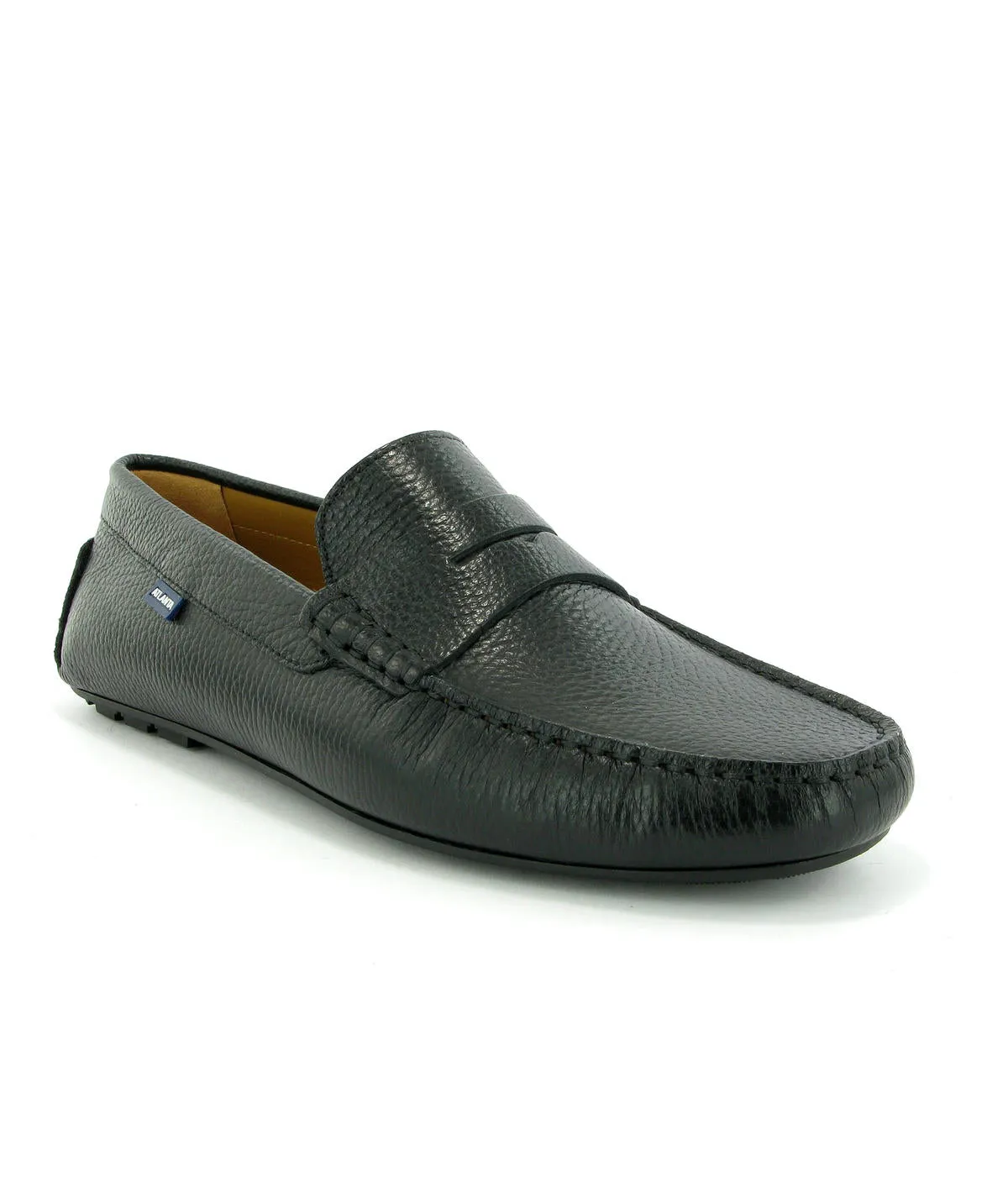 Loafers City - pele gravada preta