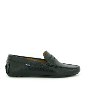 Loafers City - pele gravada preta