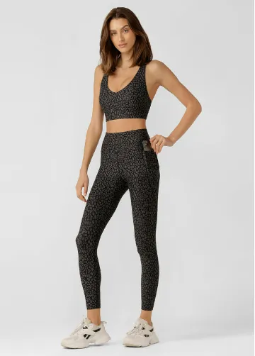 Lorna Jane Amy Phone Pocket Tech Ankle Biter Leggings - Incognito Animal Print