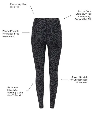 Lorna Jane Amy Phone Pocket Tech Ankle Biter Leggings - Incognito Animal Print