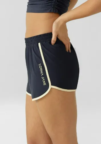 Lorna Jane Contrast Lotus Sport Short - Platinum Navy