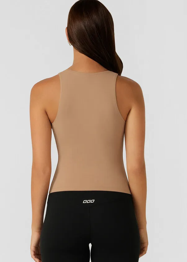 Lorna Jane Elevate Active Longline Recycled Tank - Walnut