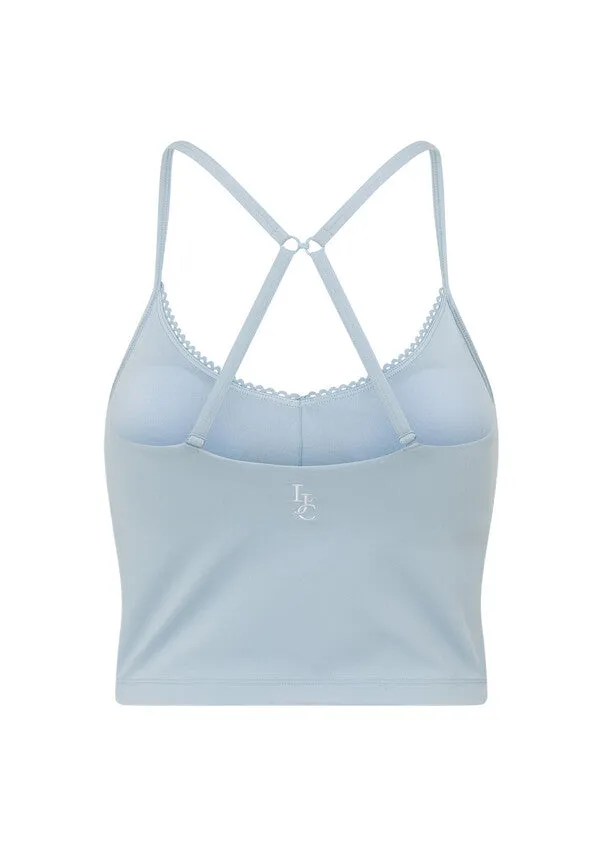 Lorna Jane Sweet Thing Cropped Bra Tank Combo - Light Glacier Blue