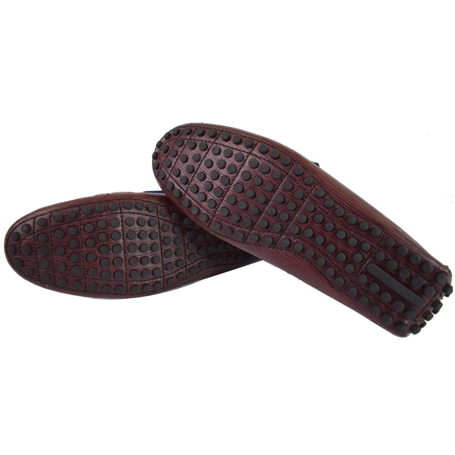 LOUIS VUITTON Hockenheim Moccasin Leather Loafers Burgundy US 10 - 15% OFF