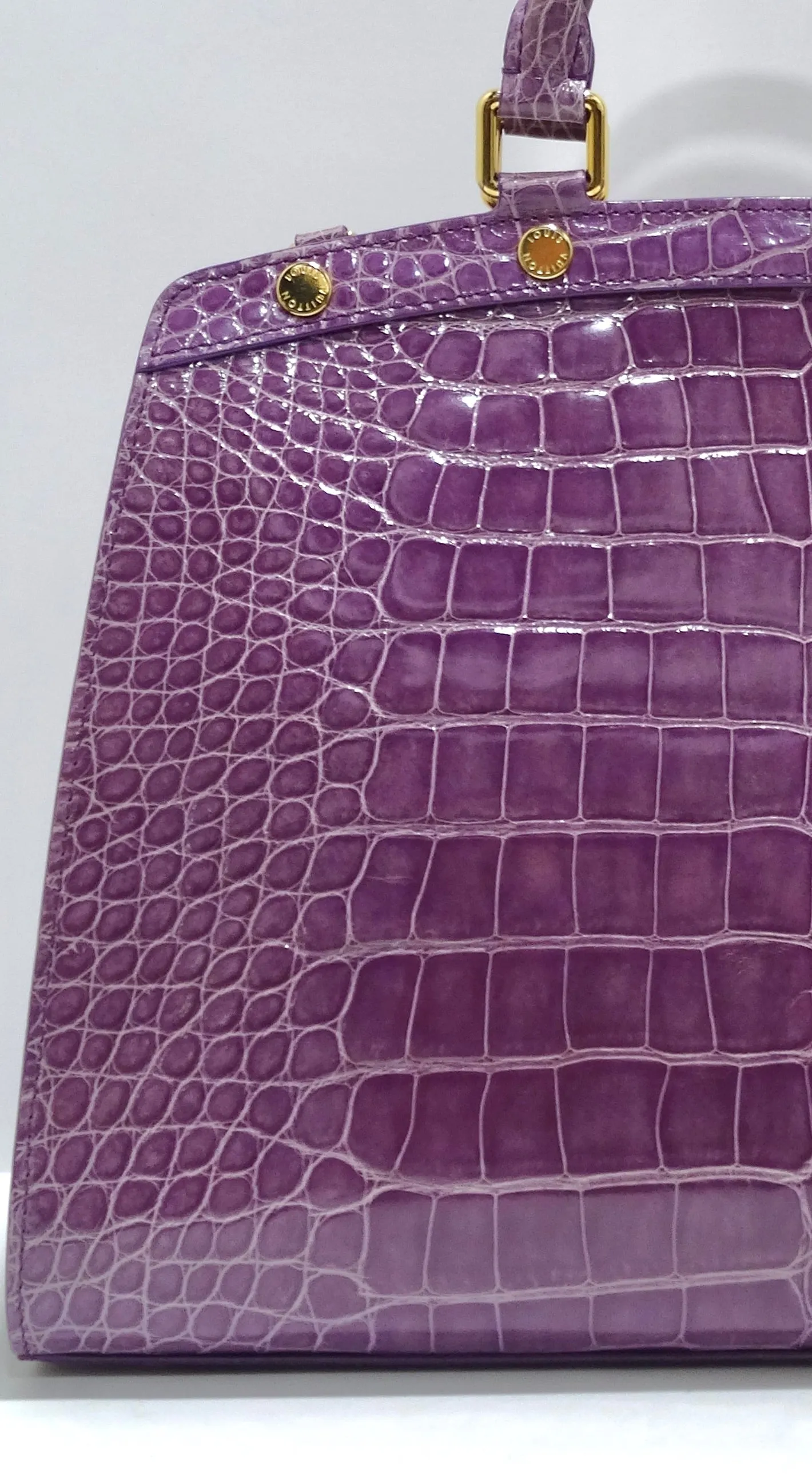 Louis Vuitton Purple Exotic Crocodile Brea Handbag