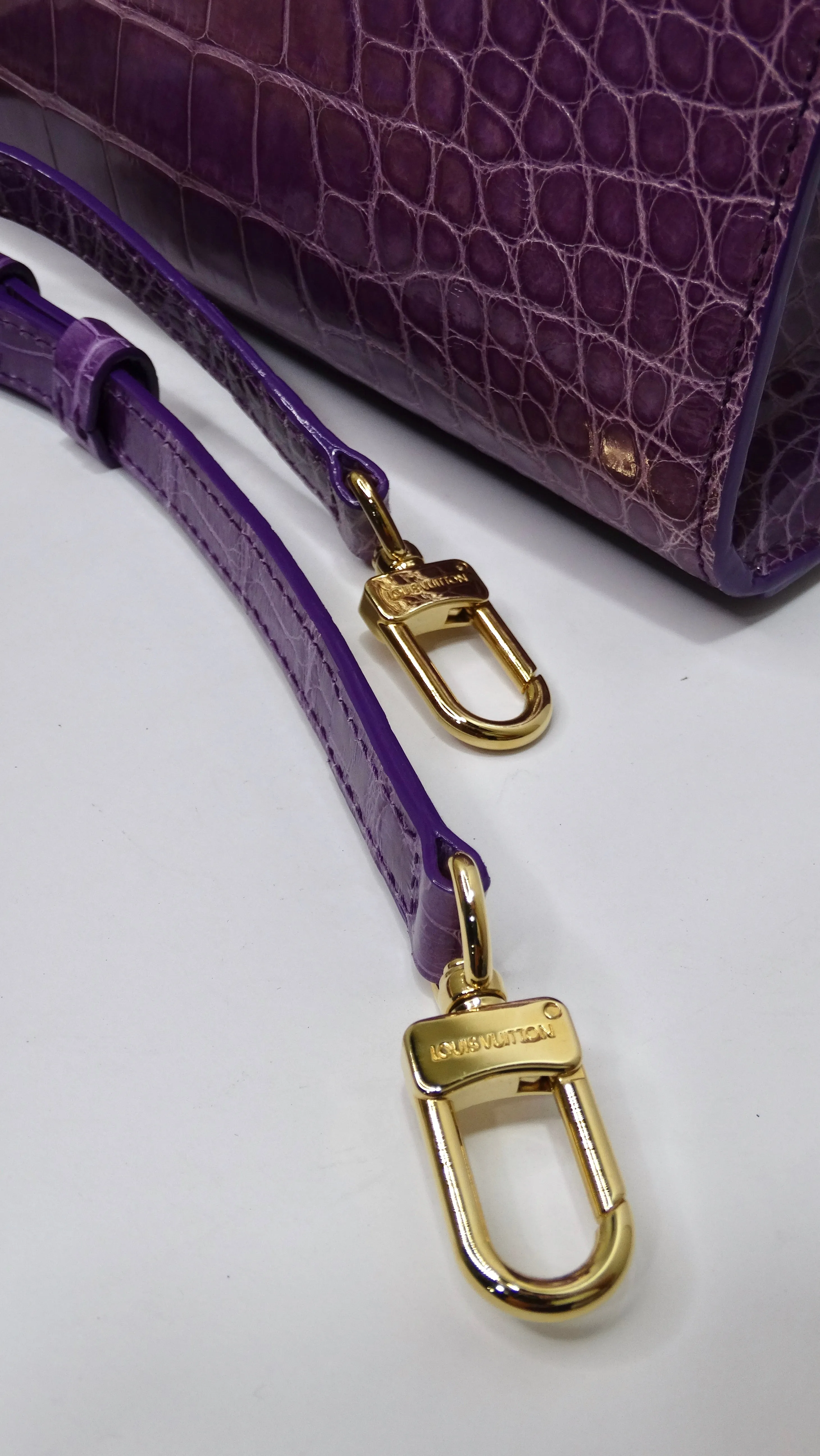 Louis Vuitton Purple Exotic Crocodile Brea Handbag