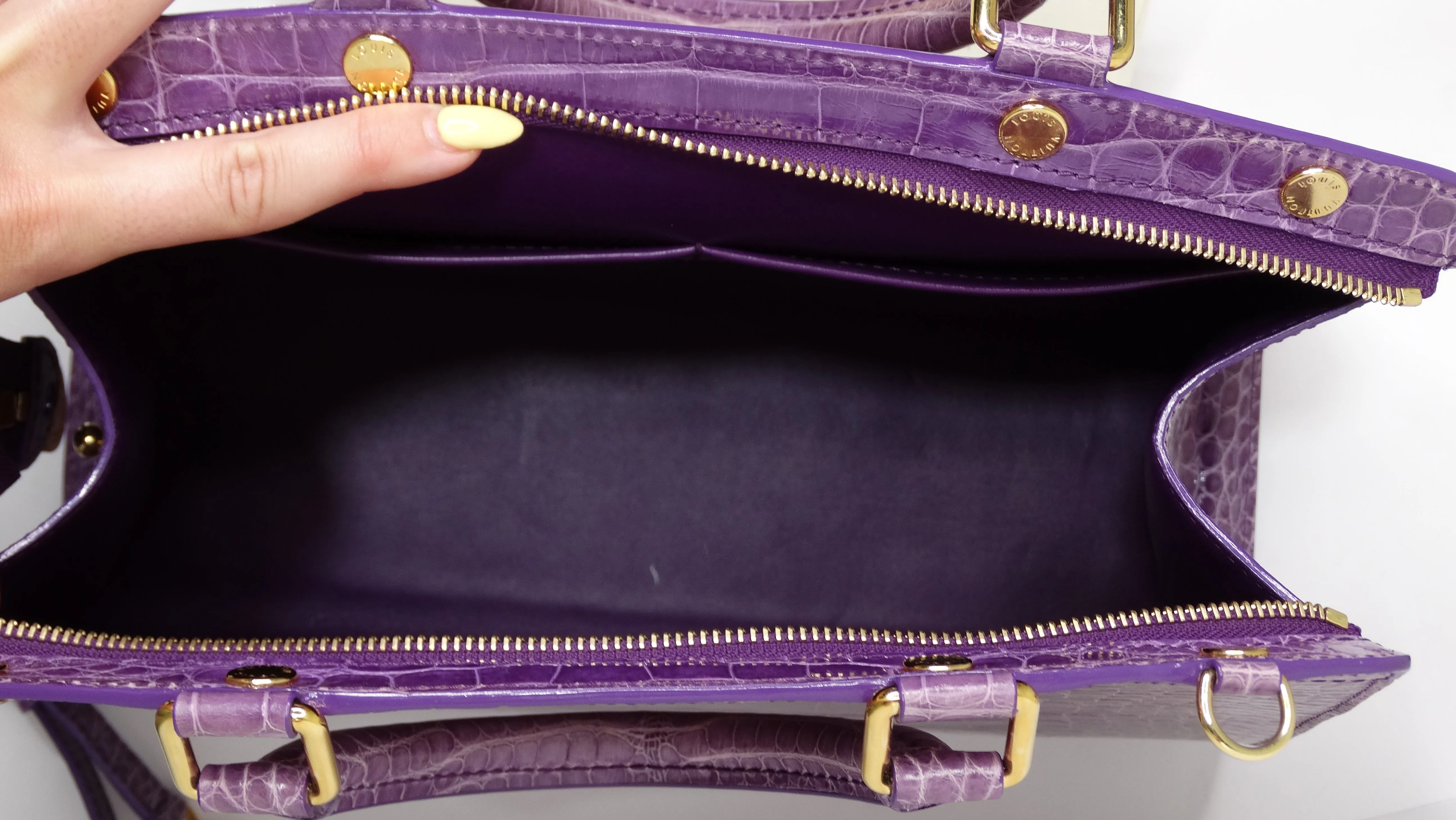 Louis Vuitton Purple Exotic Crocodile Brea Handbag