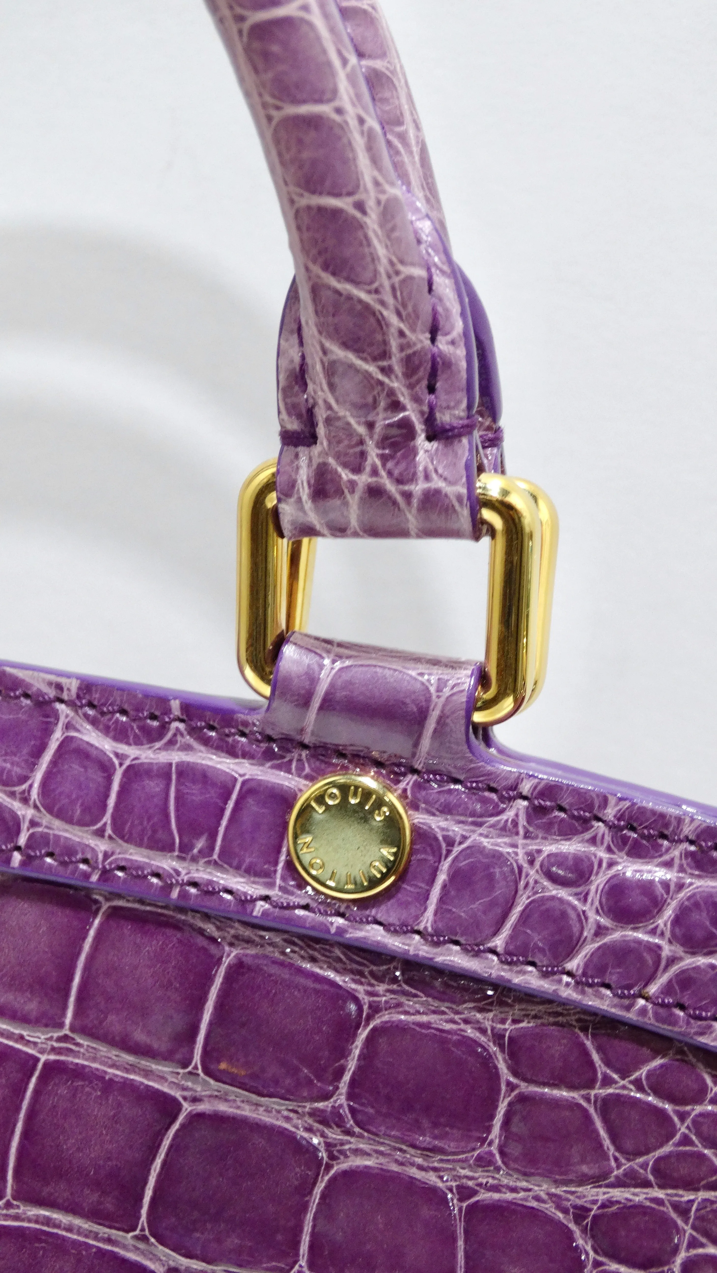 Louis Vuitton Purple Exotic Crocodile Brea Handbag