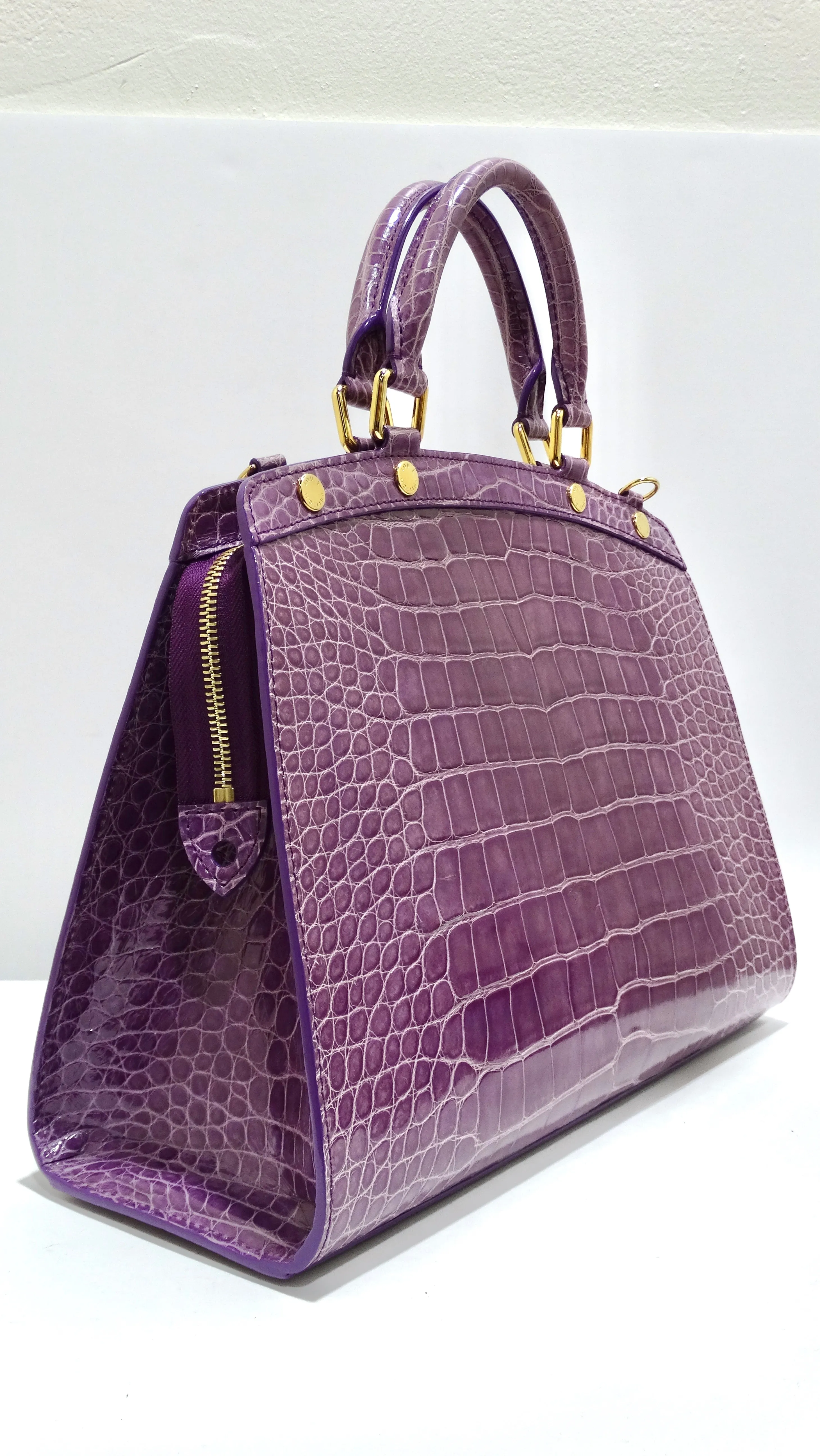 Louis Vuitton Purple Exotic Crocodile Brea Handbag