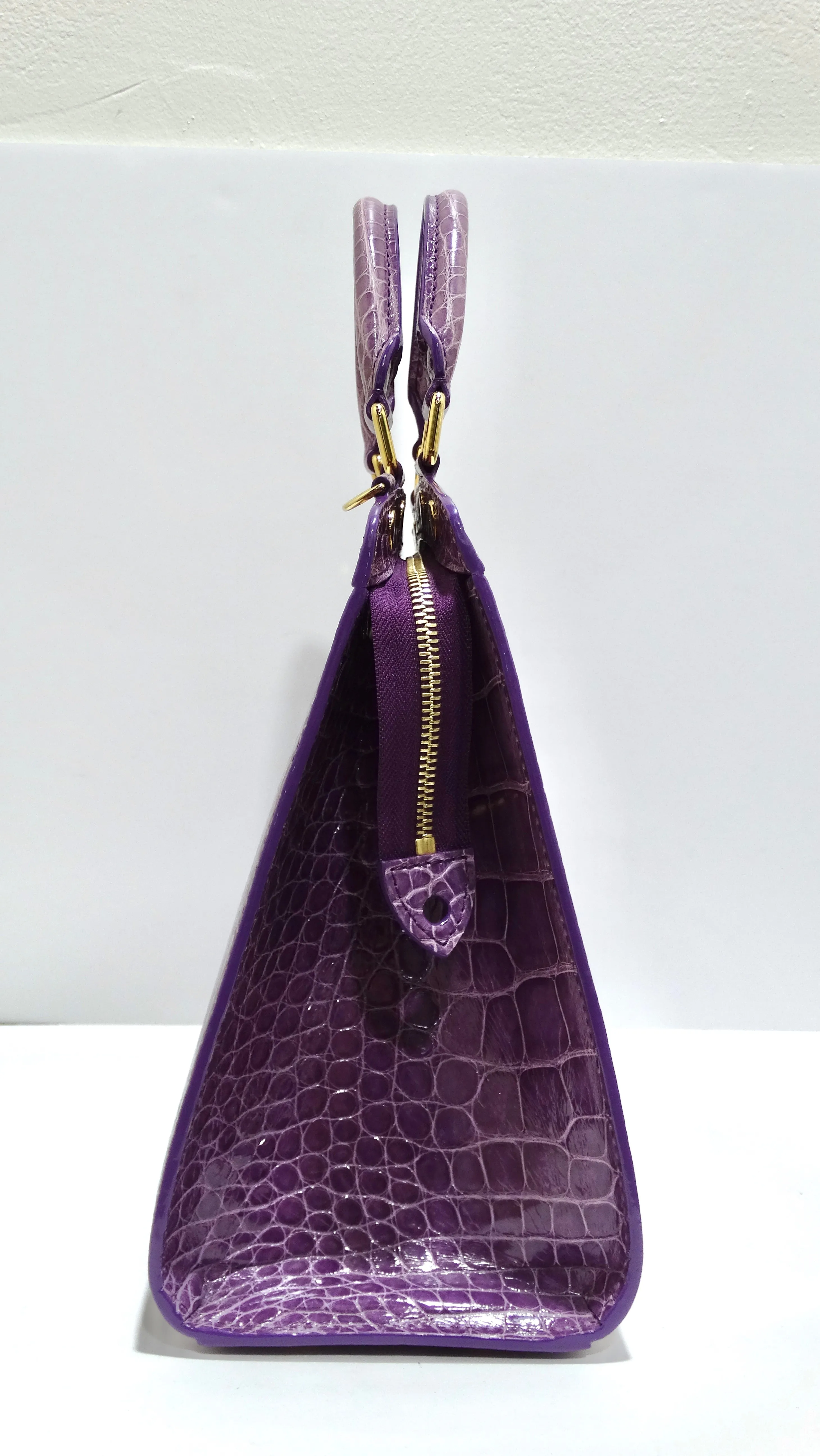 Louis Vuitton Purple Exotic Crocodile Brea Handbag