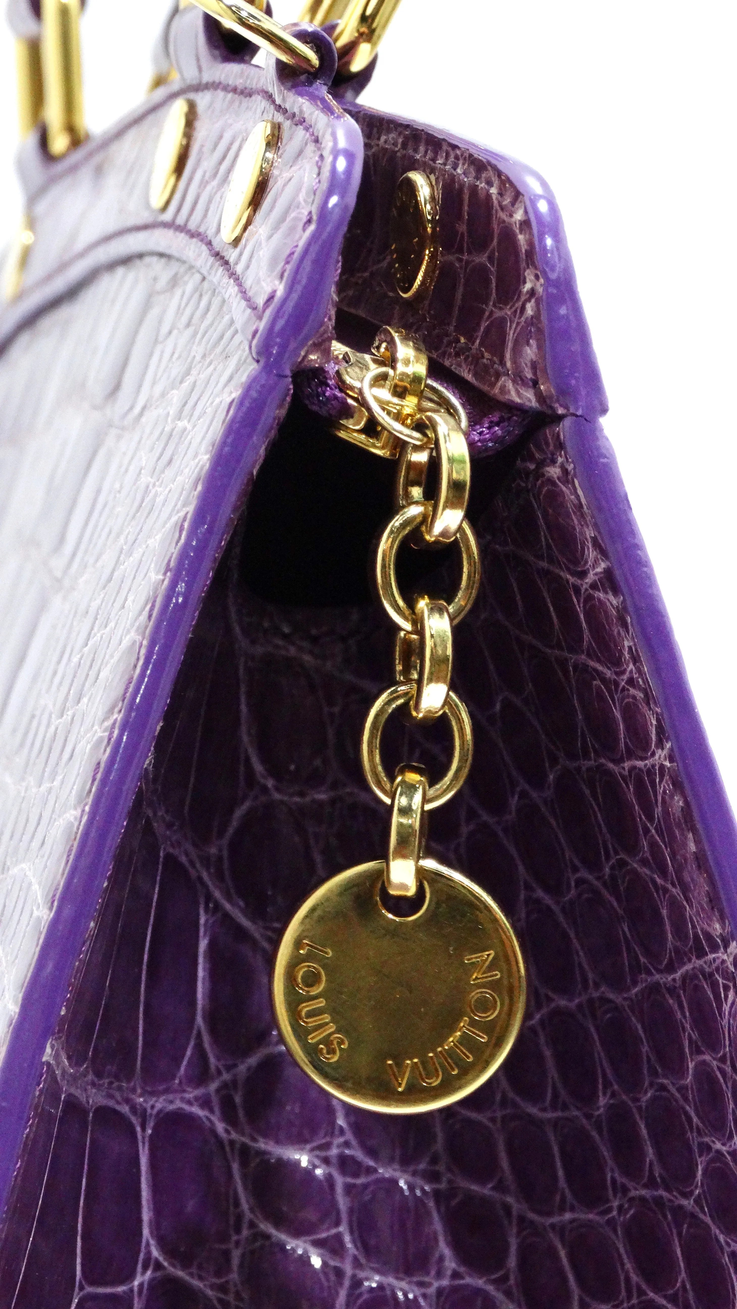Louis Vuitton Purple Exotic Crocodile Brea Handbag