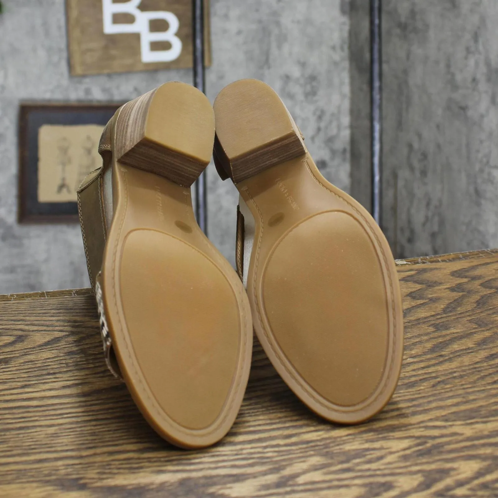 Lucky Brand Womens Vintage LK-BATIMA Block Heel Sandals Saratoga Brown 6.5M