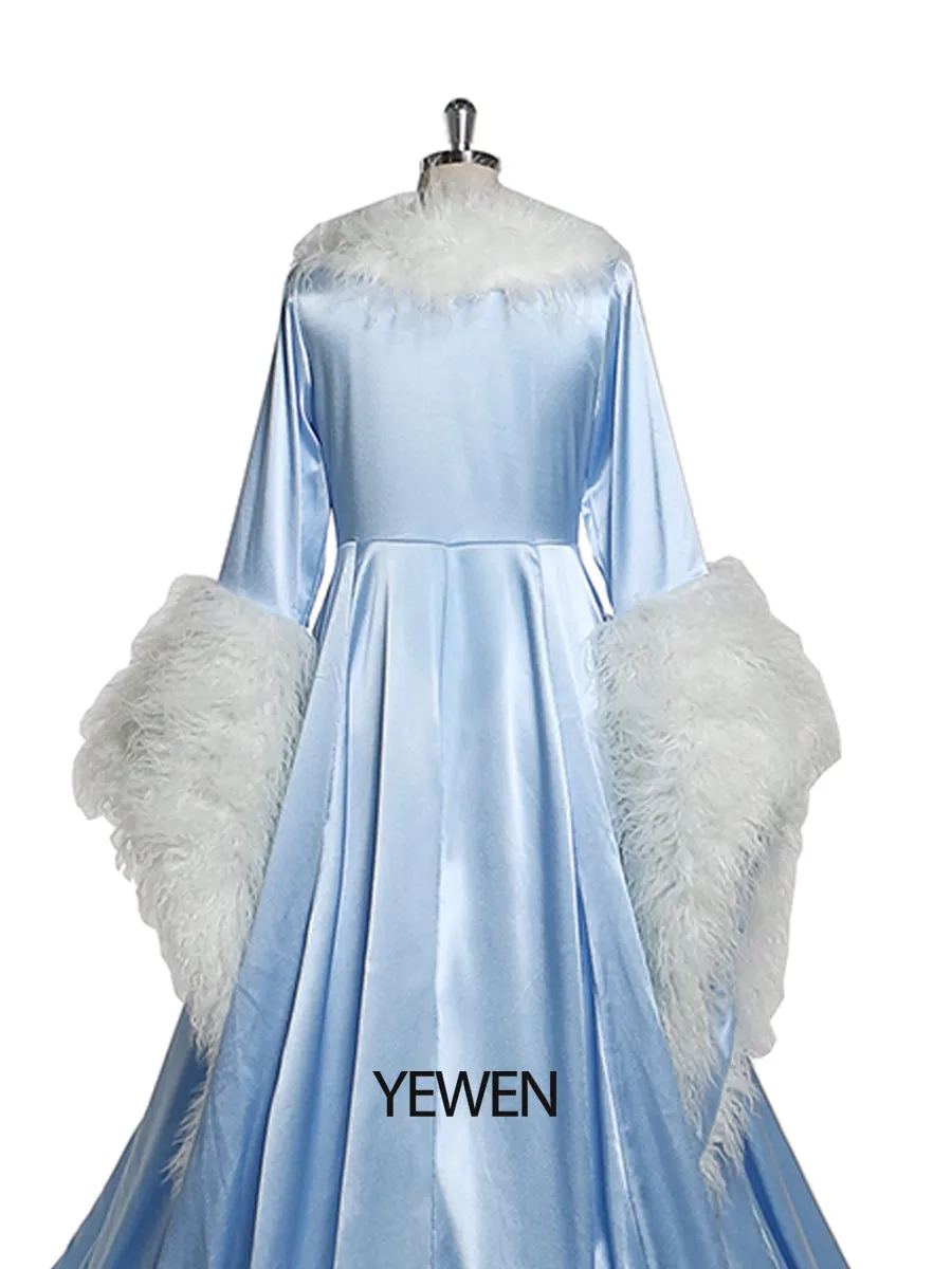Luxury Fur Collars Christmas Classic Fashion Long Evening Dress New Years Even Robes Wedding Cape Fancy Photography Robe YW243135