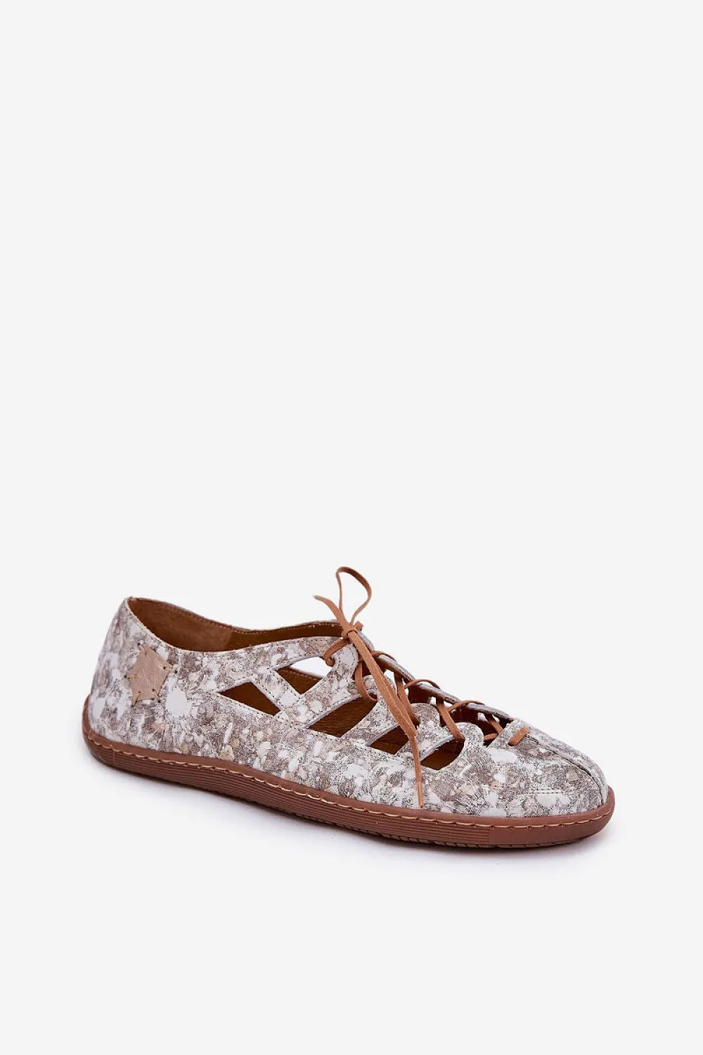 Maciejka natural leather yellow ballet flats