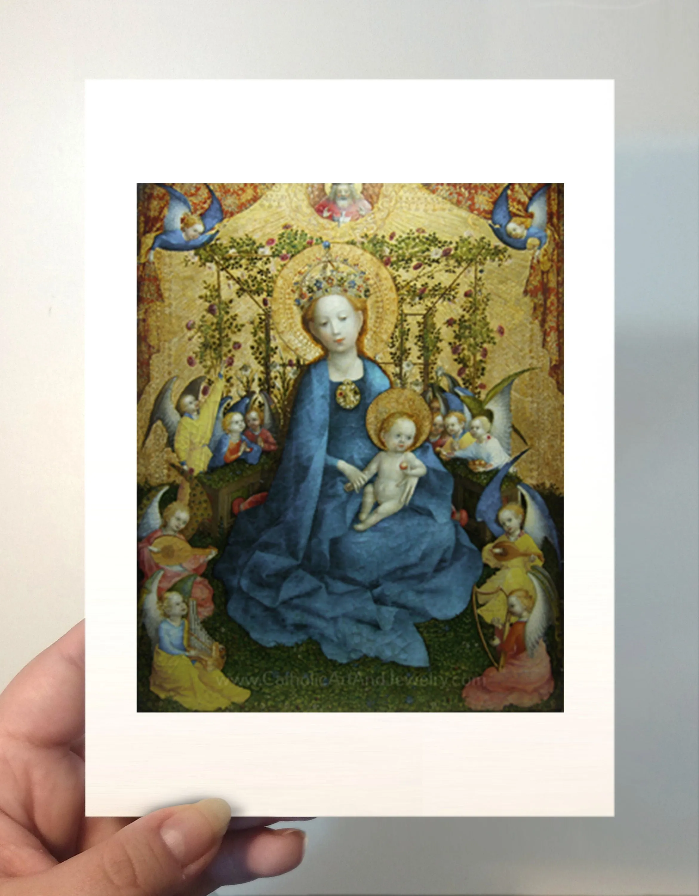 Madonna of the Rose Garden –Catholic Art Print–Catholic Mother's Gift