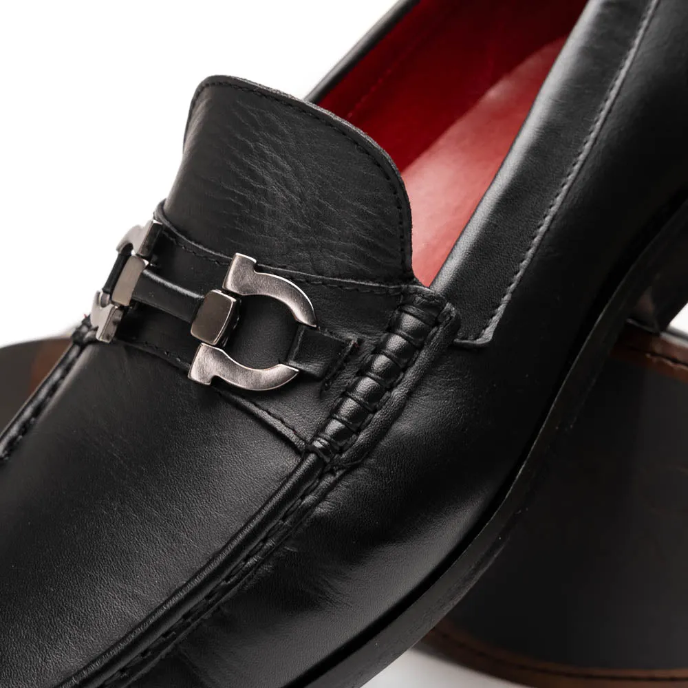Marco Di Milano Cassarano Black Men's Calfskin Leather Loafers
