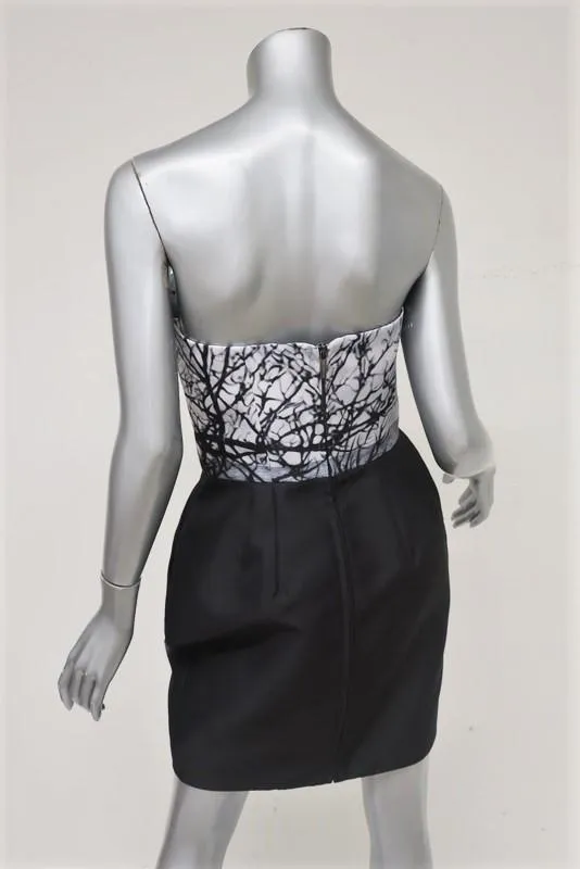 Mary Katrantzou Strapless Bustier Dress Landscape Print Twill Mini Size 6