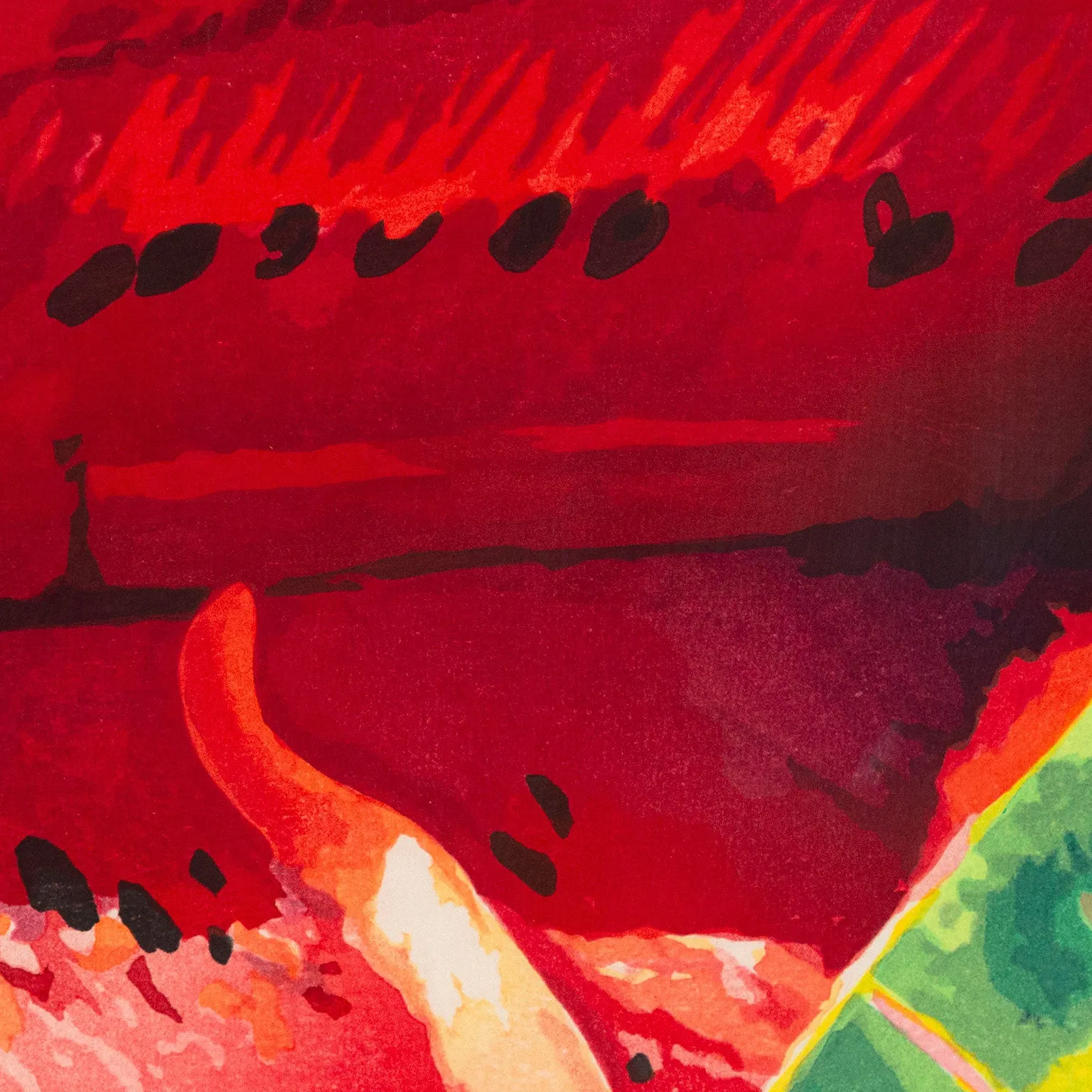 MARY PRATT "CUT WATERMELON" COLOR WOODCUT, 1997