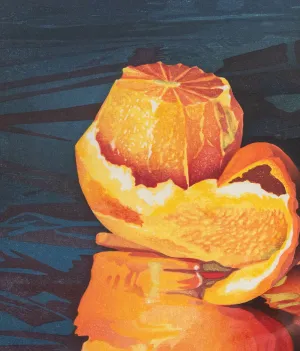 MARY PRATT "REFLECTION OF ORANGES" COLOR WOODCUT, 1996