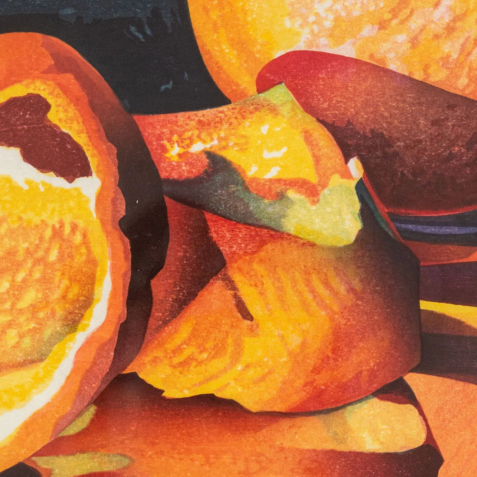 MARY PRATT "REFLECTION OF ORANGES" COLOR WOODCUT, 1996
