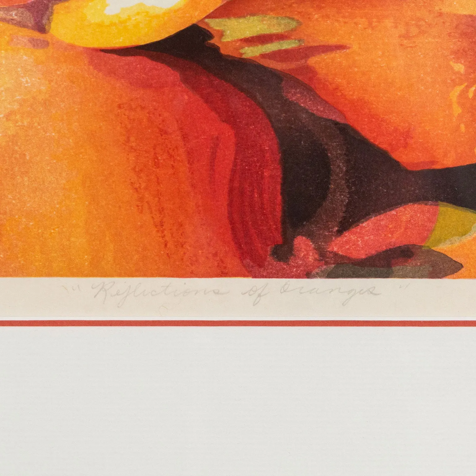 MARY PRATT "REFLECTION OF ORANGES" COLOR WOODCUT, 1996