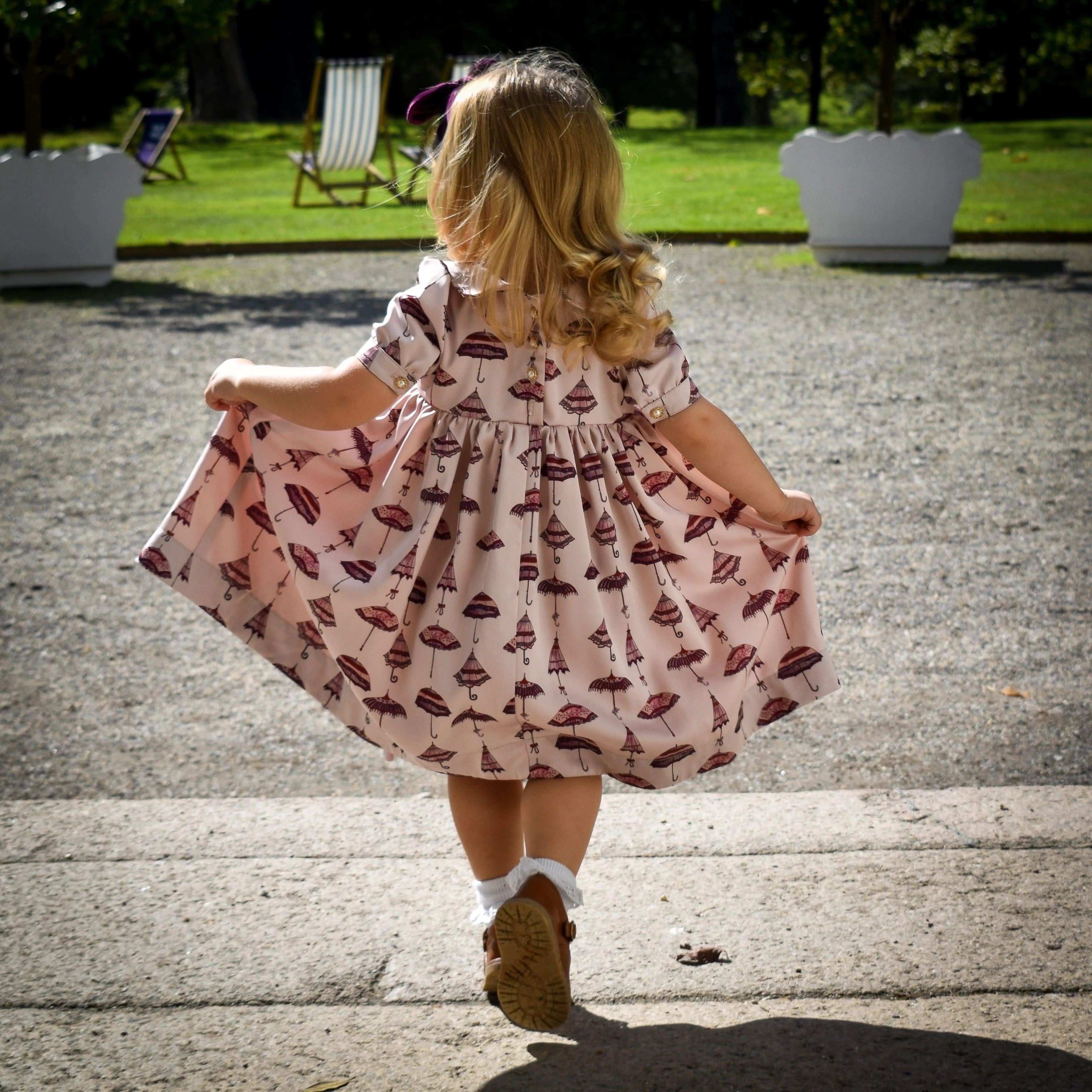Mary : Unique print empire line dress & headband