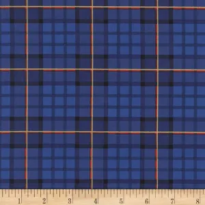 Michael Miller Nutcracker Metallic Nutcracker Plaid Royal