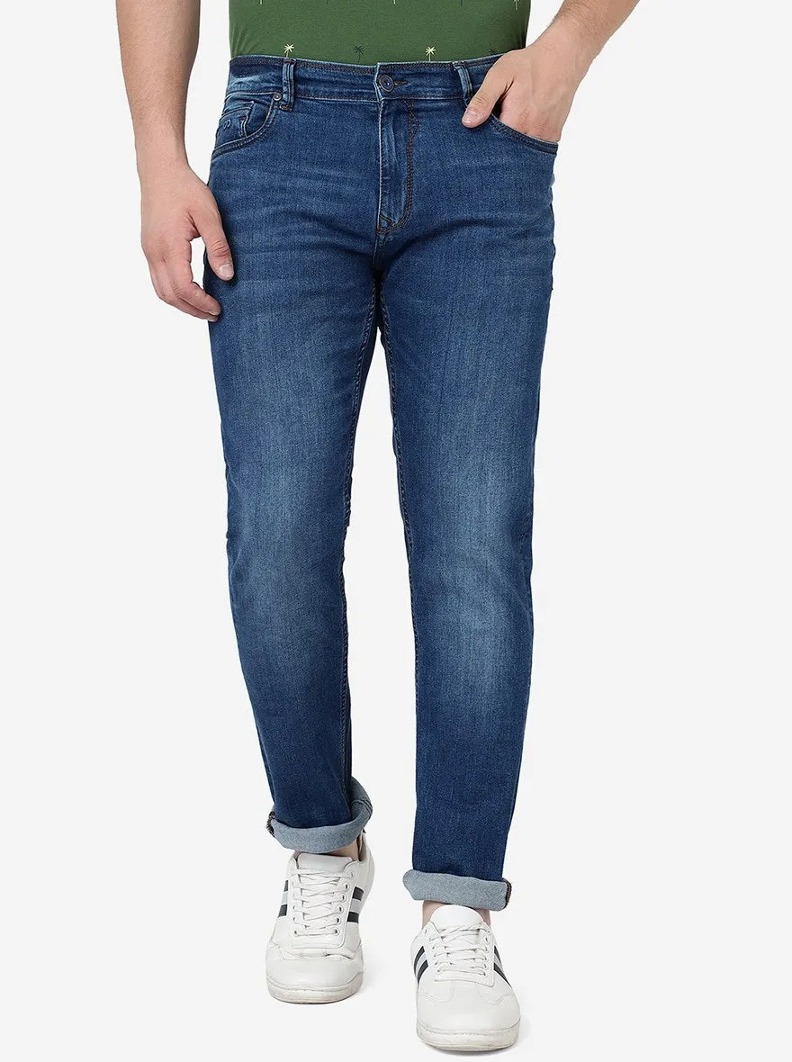 Mid Night Blue Washed Slim Fit Jeans | JadeBlue