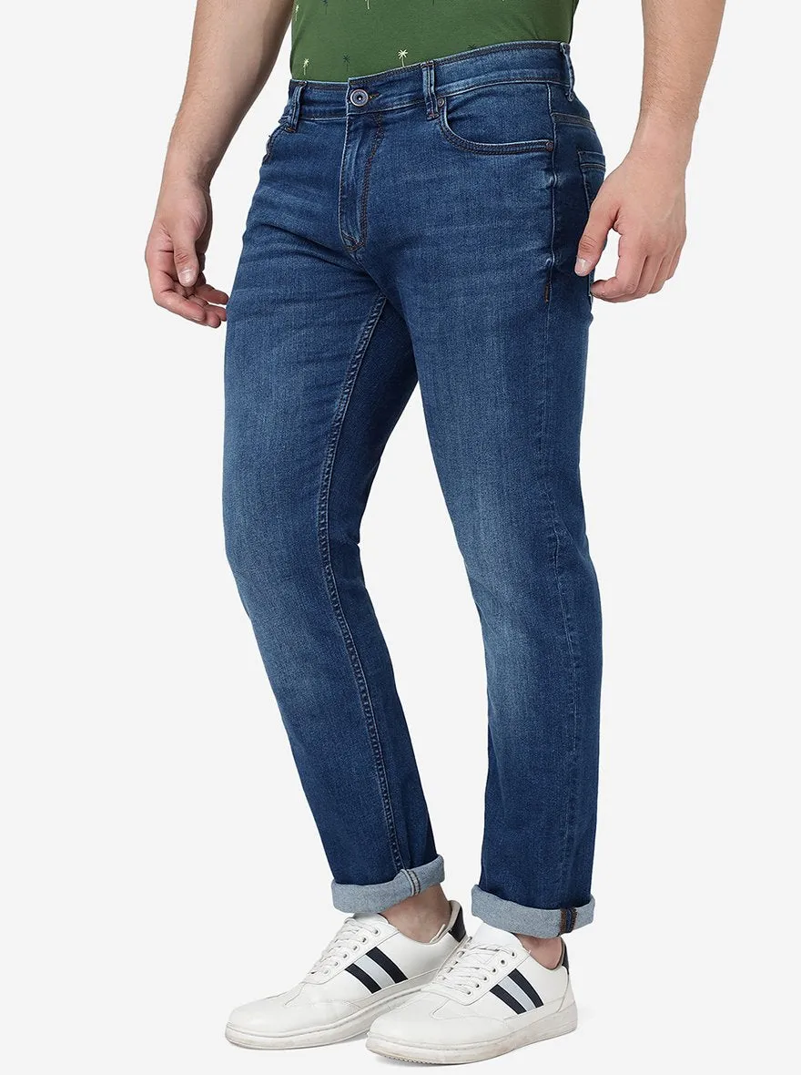 Mid Night Blue Washed Slim Fit Jeans | JadeBlue