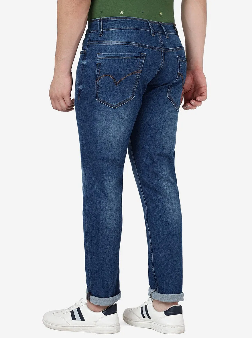 Mid Night Blue Washed Slim Fit Jeans | JadeBlue