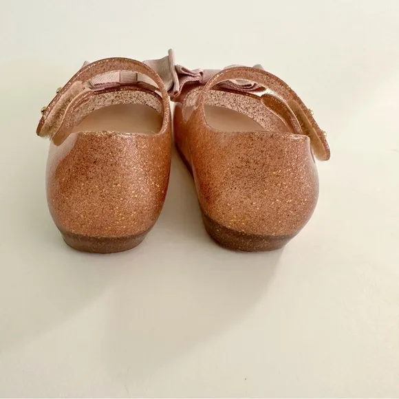 Mini Melissa Girls Bow Glitter Mary Jane