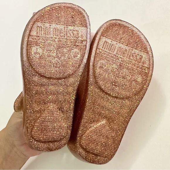 Mini Melissa Girls Bow Glitter Mary Jane