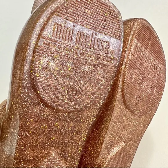 Mini Melissa Girls Bow Glitter Mary Jane