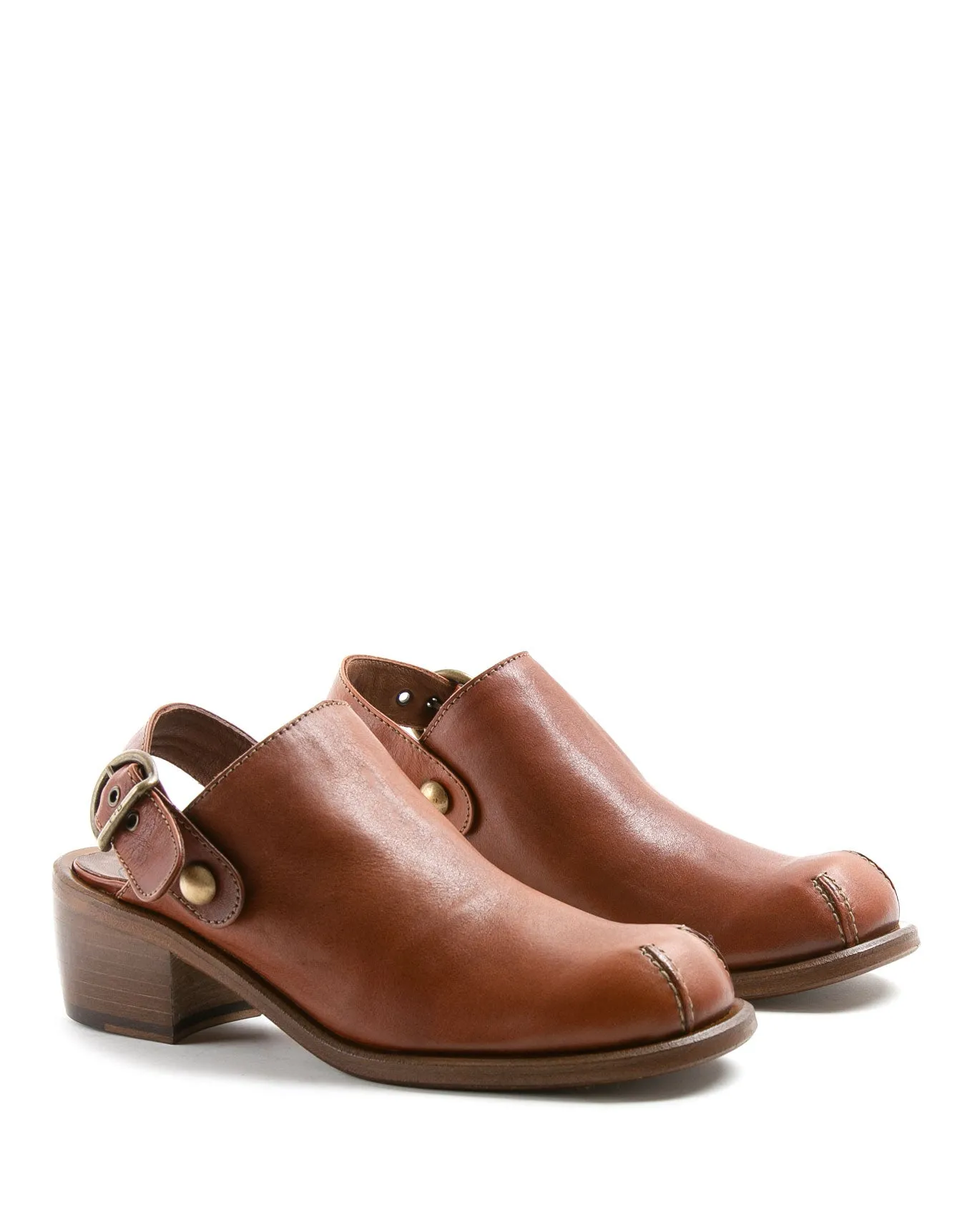 MINT Brown Leather Clogs