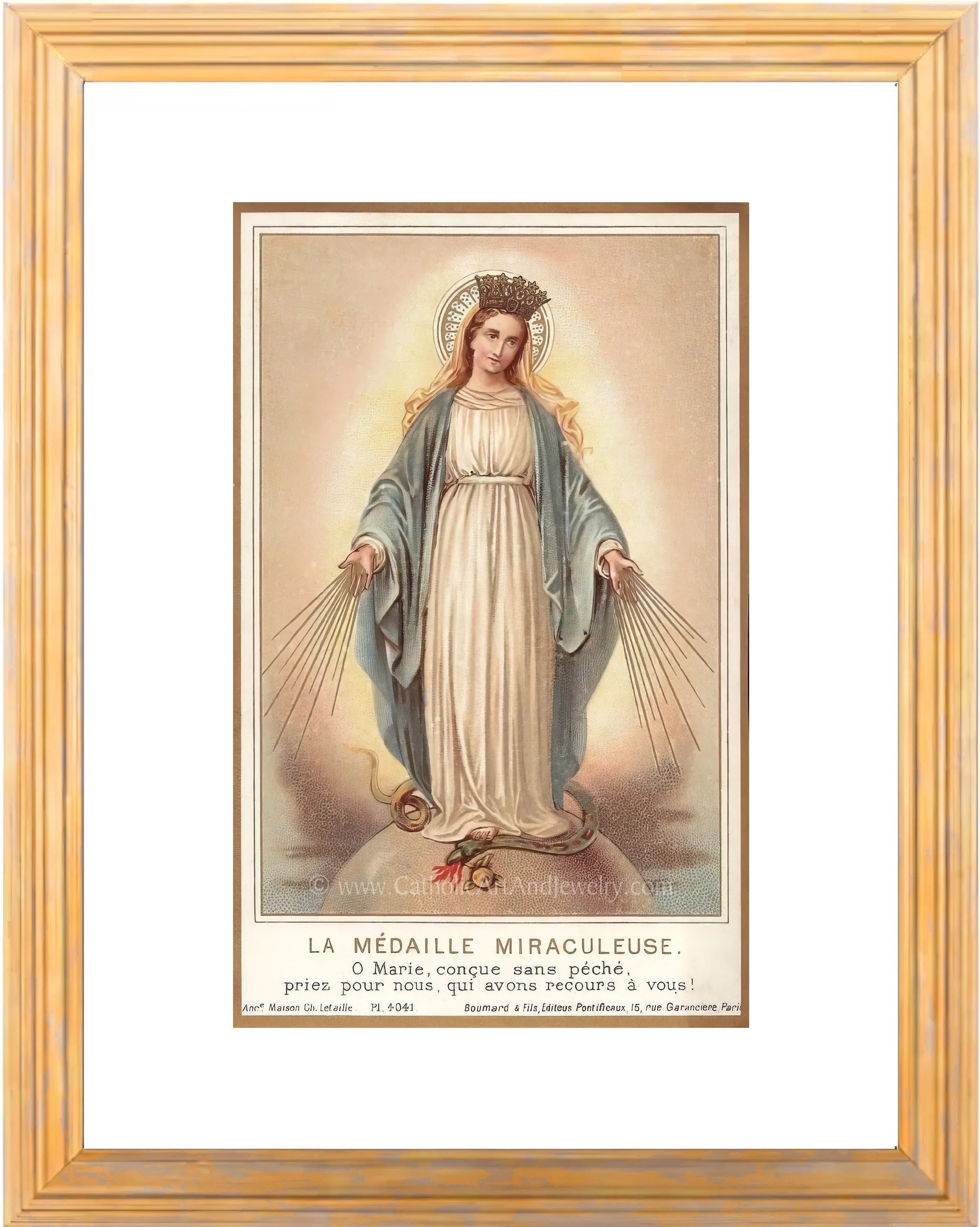 Miraculous Medal – based on a Vintage Holy Card – Catholic Art Print – Archival Quality