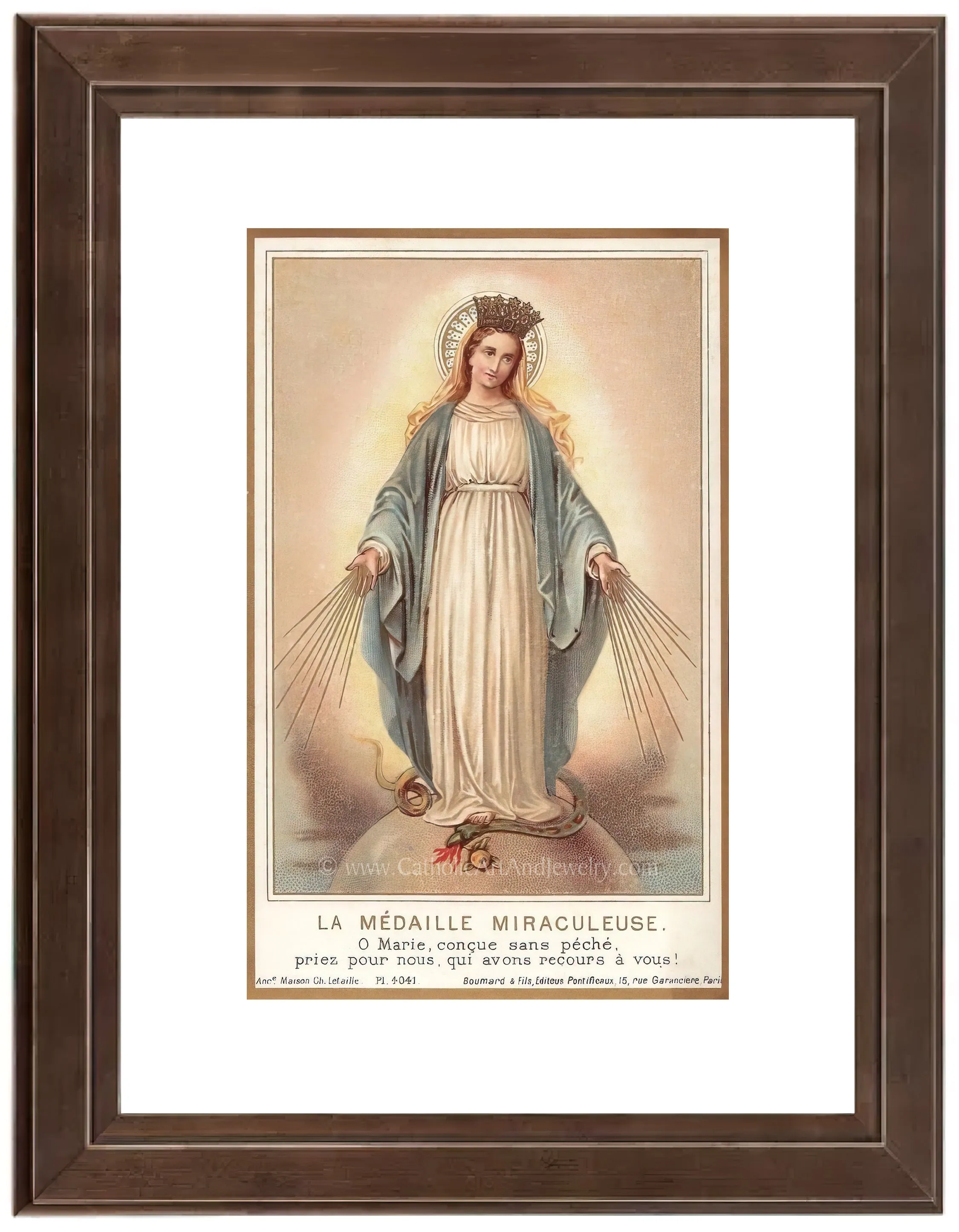 Miraculous Medal – based on a Vintage Holy Card – Catholic Art Print – Archival Quality