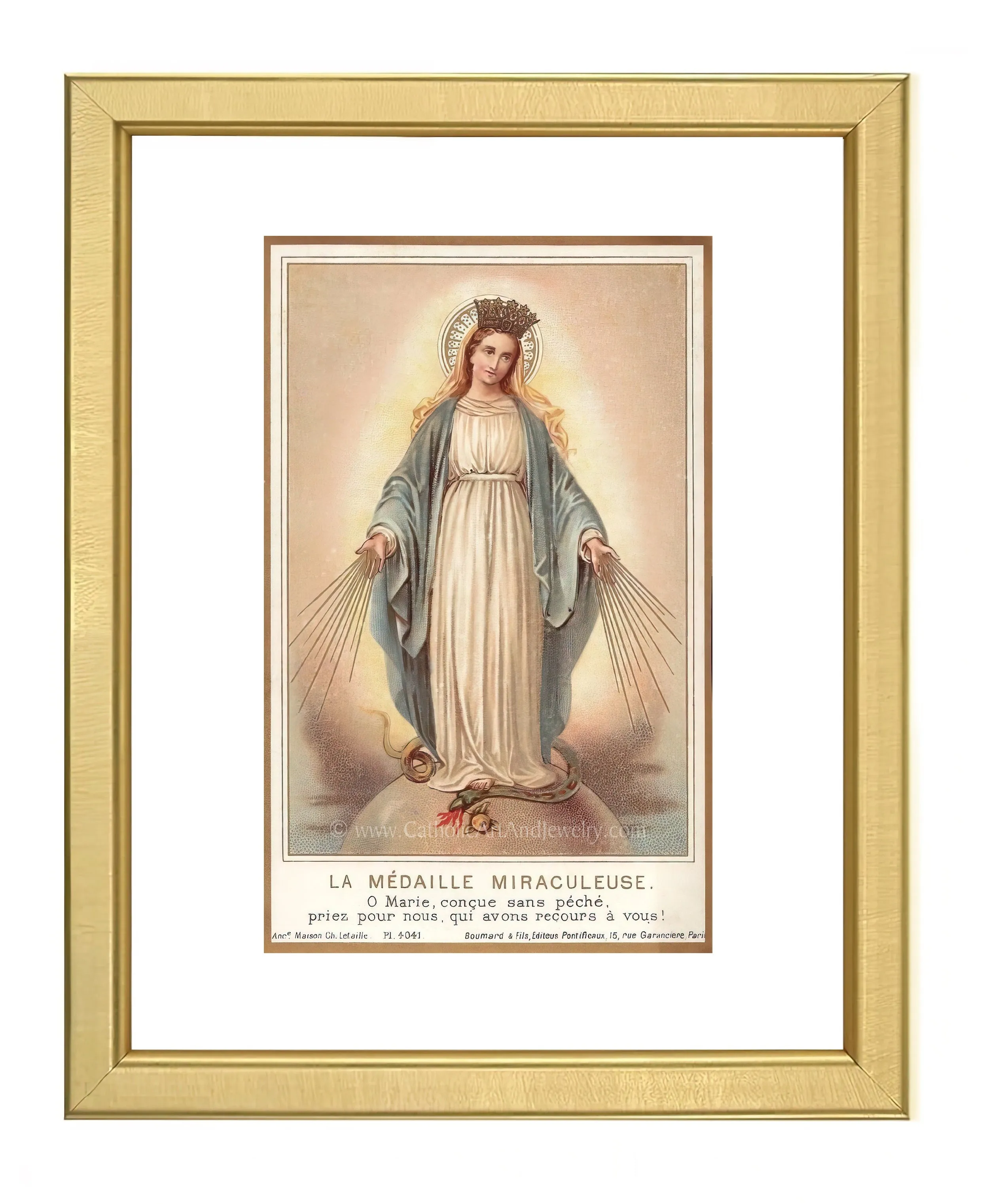 Miraculous Medal – based on a Vintage Holy Card – Catholic Art Print – Archival Quality