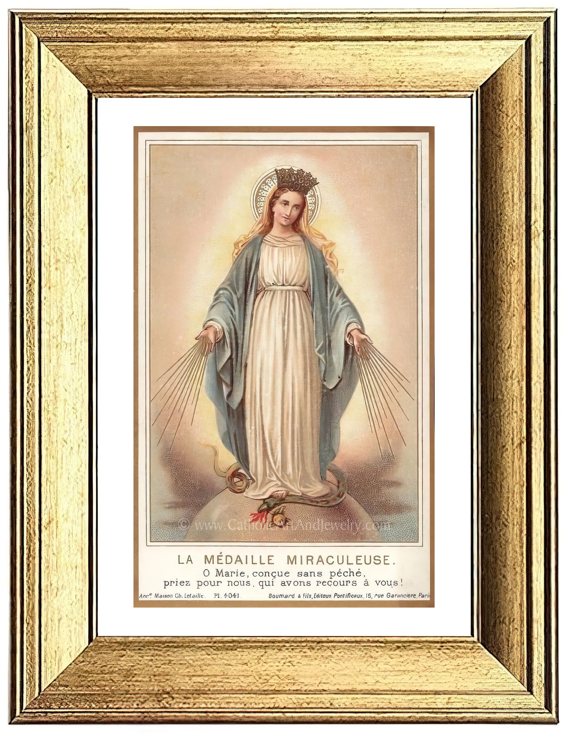 Miraculous Medal – based on a Vintage Holy Card – Catholic Art Print – Archival Quality
