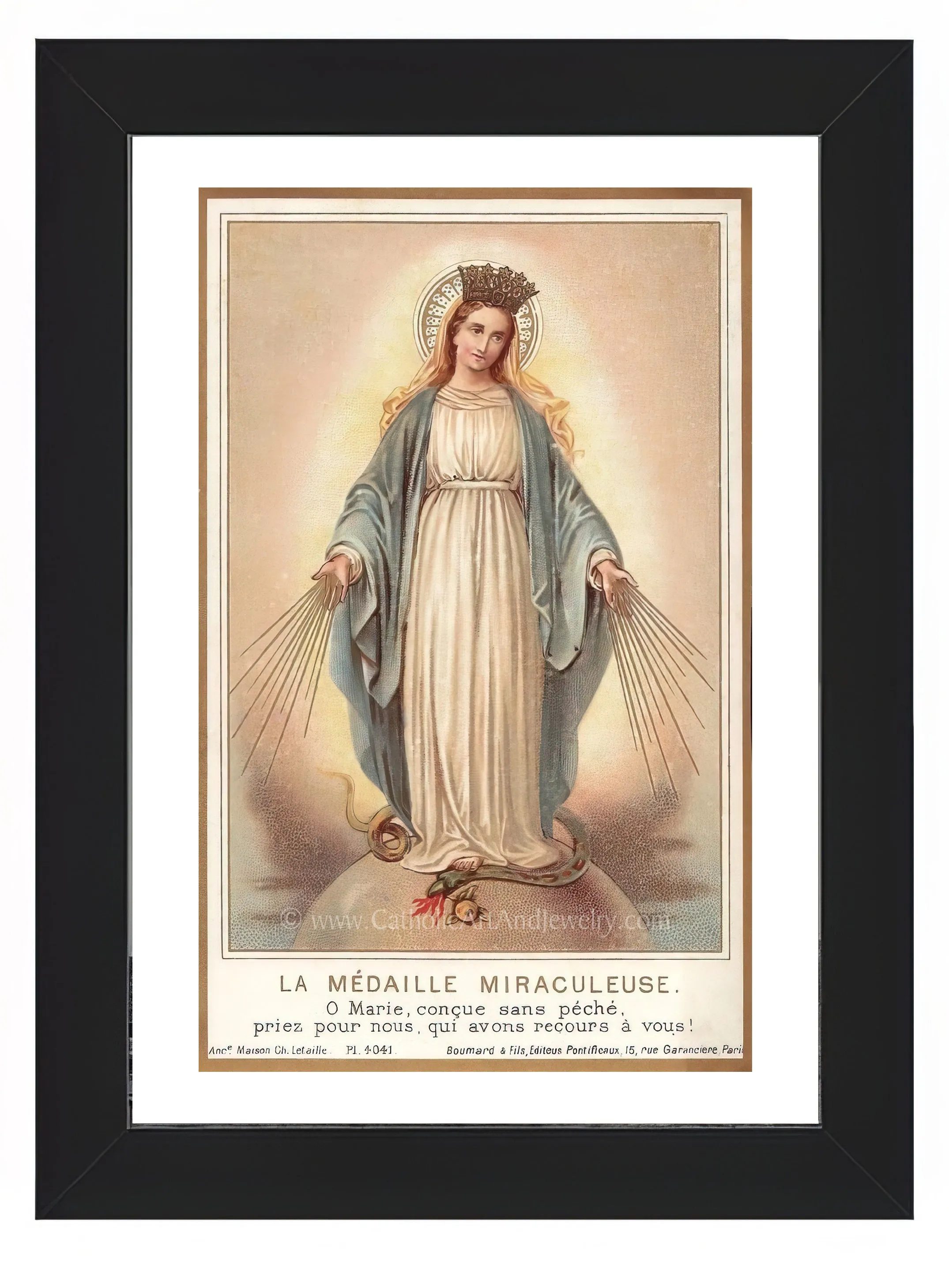 Miraculous Medal – based on a Vintage Holy Card – Catholic Art Print – Archival Quality