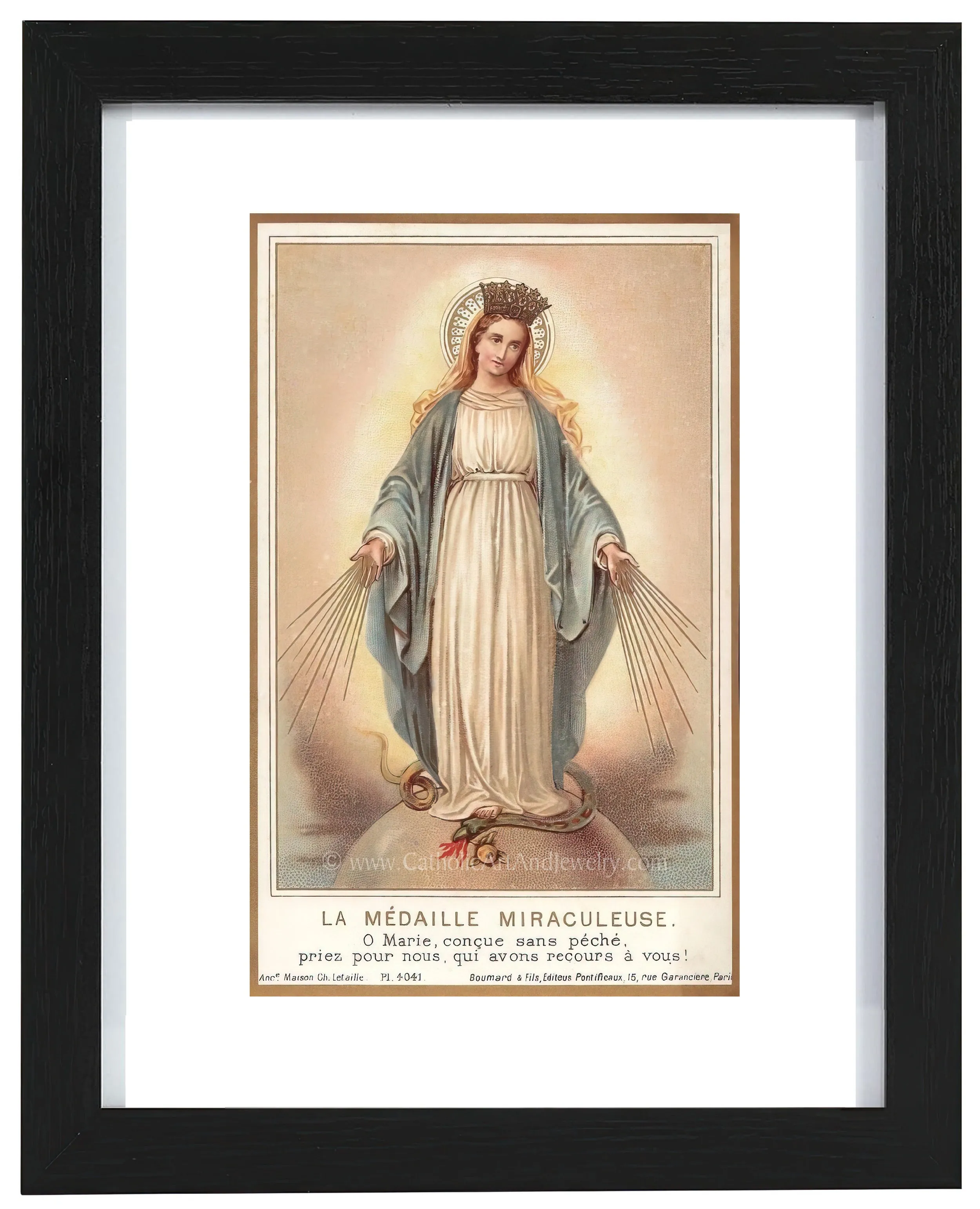 Miraculous Medal – based on a Vintage Holy Card – Catholic Art Print – Archival Quality