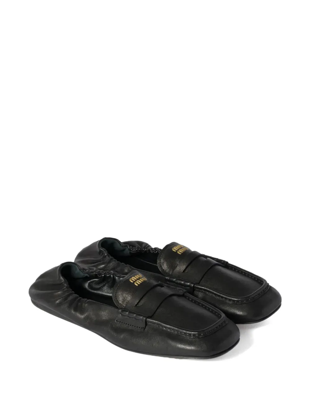 Miu Miu embossed-logo loafers