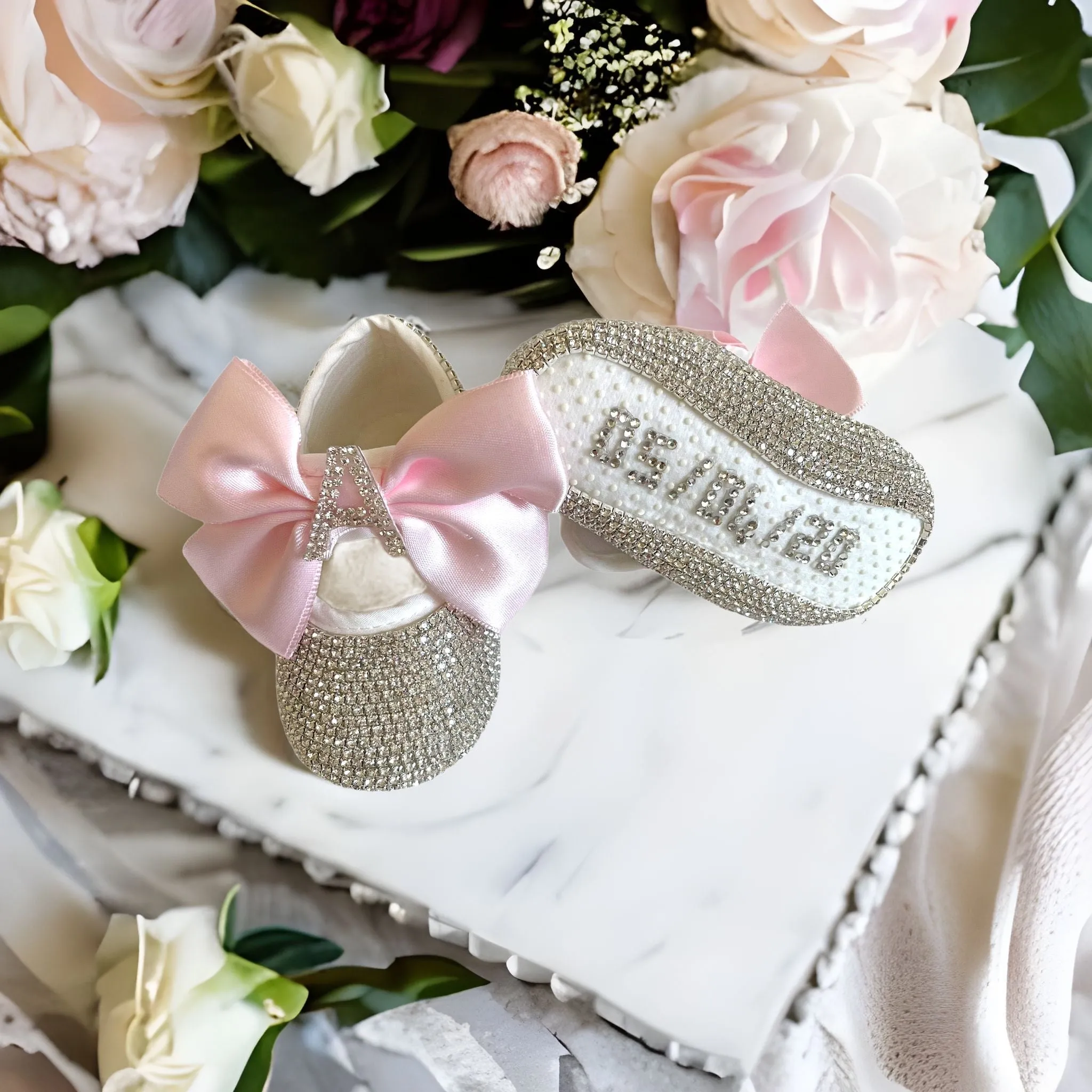 Monogram Baby Shoes and Headband Set