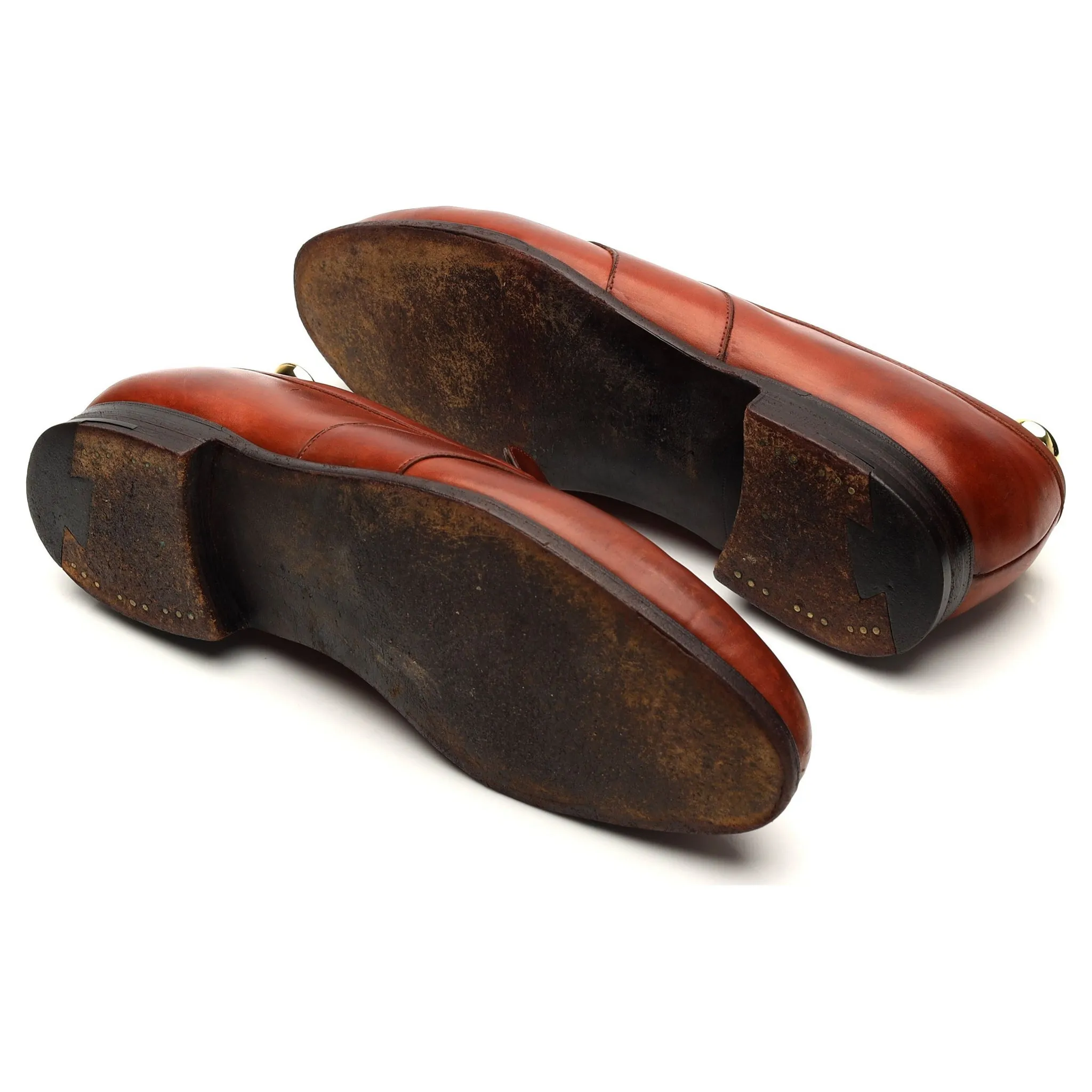 'Montpellier' Tan Brown Leather Loafers UK 7.5 F