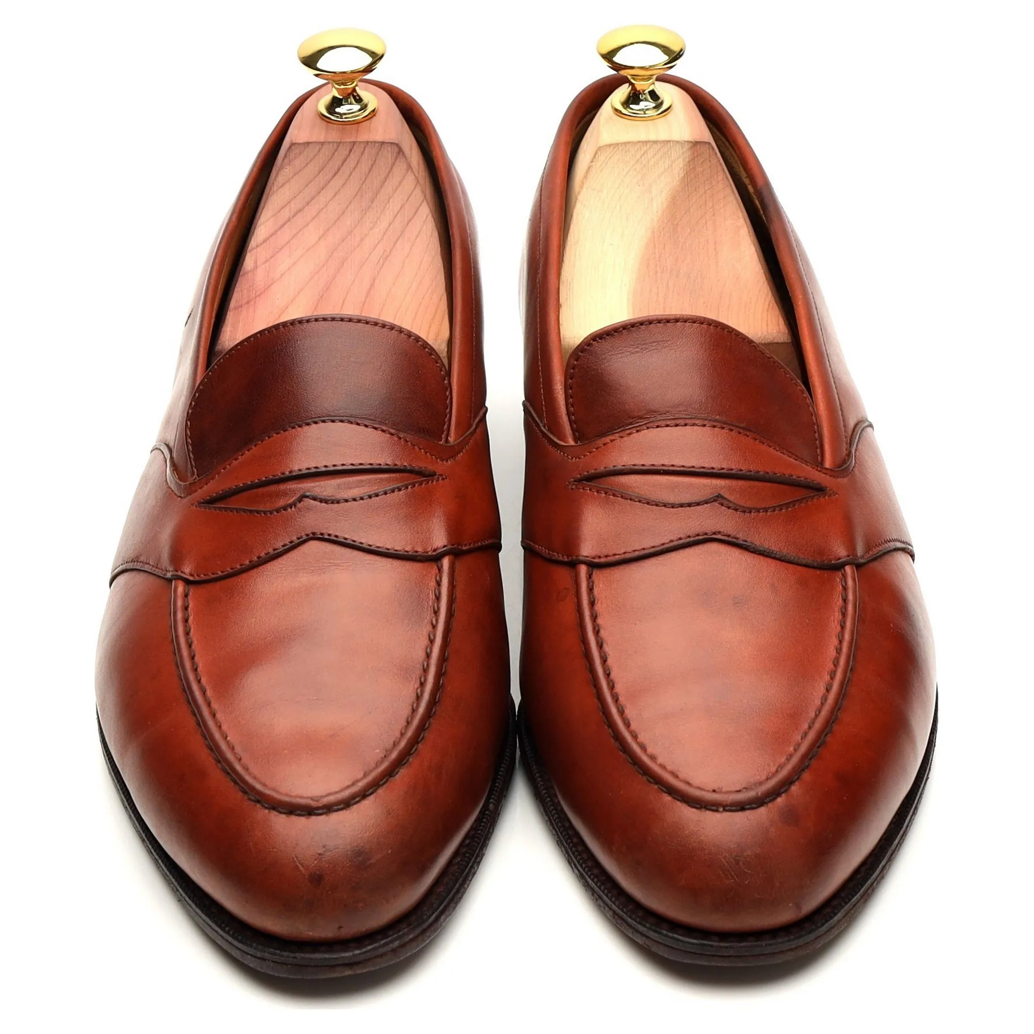 'Montpellier' Tan Brown Leather Loafers UK 7.5 F