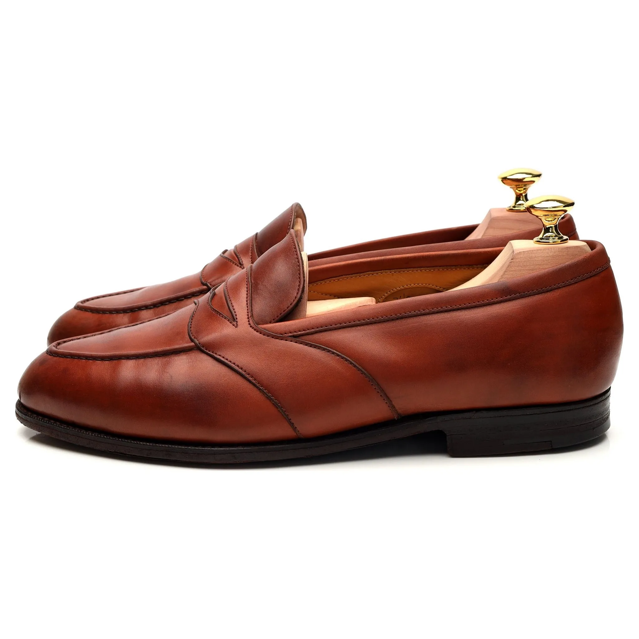 'Montpellier' Tan Brown Leather Loafers UK 7.5 F