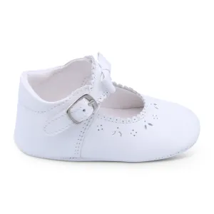 'Moya' Girls White Leather Pre-Walker Shoes