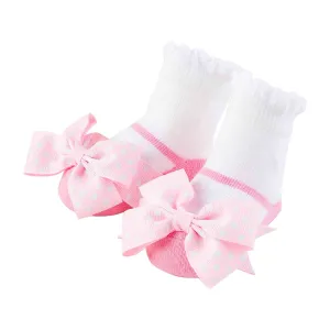 Mudpie Pink Bow Baby Socks