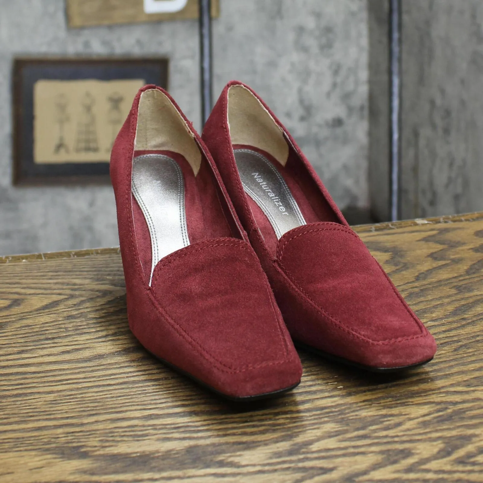 Naturalizer Womens Vintage Suede Wedge Heels 1674022049b29a Mirth Wine Red 6M