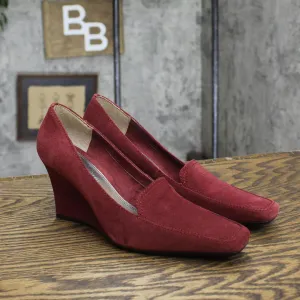 Naturalizer Womens Vintage Suede Wedge Heels 1674022049b29a Mirth Wine Red 6M